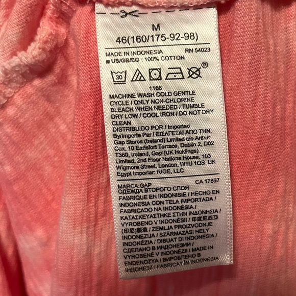 GAP Pocket T-Shirt Dress in Coral Pink Tie-Dye - Picture 8 of 8